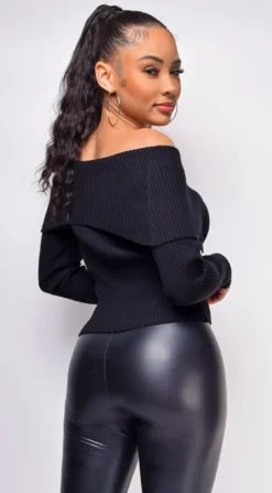 Remi Black Off Shoulder Knit Sweater Top 5 Remi Black Off Shoulder Knit Sweater Top -Deals Dress Store DSC 0026 1 copy scaled