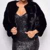 Tamar Black Faux Fur Coat