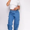 Mimi Blue Cargo Denim Jeans