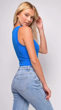 Sevyn Blue Snatched Ribbed Sleeveless Bodysuit 7 Sevyn Blue Snatched Ribbed Sleeveless Bodysuit -Deals Dress Store DSC 0059 2 copy scaled