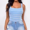 Milana Blue White Stripe Bodysuit