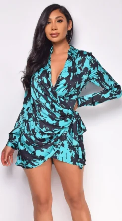 Gio Blue Black Abstract Print Wrap Satin Mini Dress 12 Gio Blue Black Abstract Print Wrap Satin Mini Dress -Deals Dress Store DSC 0077 2 copy scaled