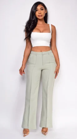 Delta Light Sage Green Wide Leg Pants