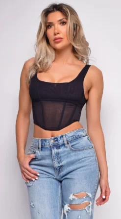 Janice Black Mesh Corset Top 5 Janice Black Mesh Corset Top -Deals Dress Store DSC 0104 3 top scaled