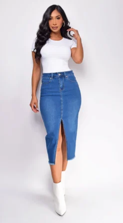Saery Blue Denim Split Midi Skirt -Deals Dress Store DSC 0111 2 copy 821fd2ef 3a7d 4181 a6ab 2ba0033377d2