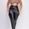 Angela Black PU Leather Pants