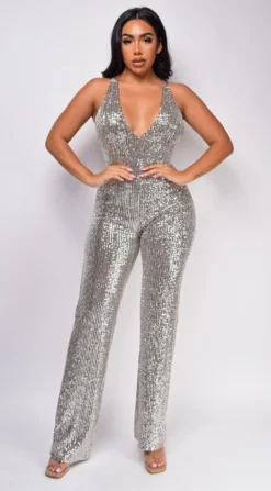 Gianella Silver Deep V Sequin Jumpsuit -Deals Dress Store DSC 0217 1 copy scaled