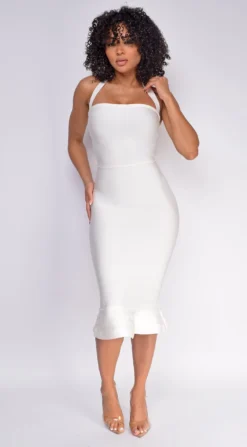 Kayden White Mermaid Bandage Dress