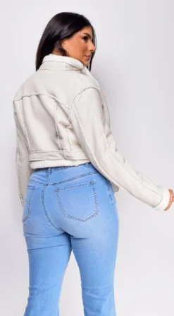 Damaris Cream Beige Leather Wool Jacket -Deals Dress Store DSC 0228 1 copy