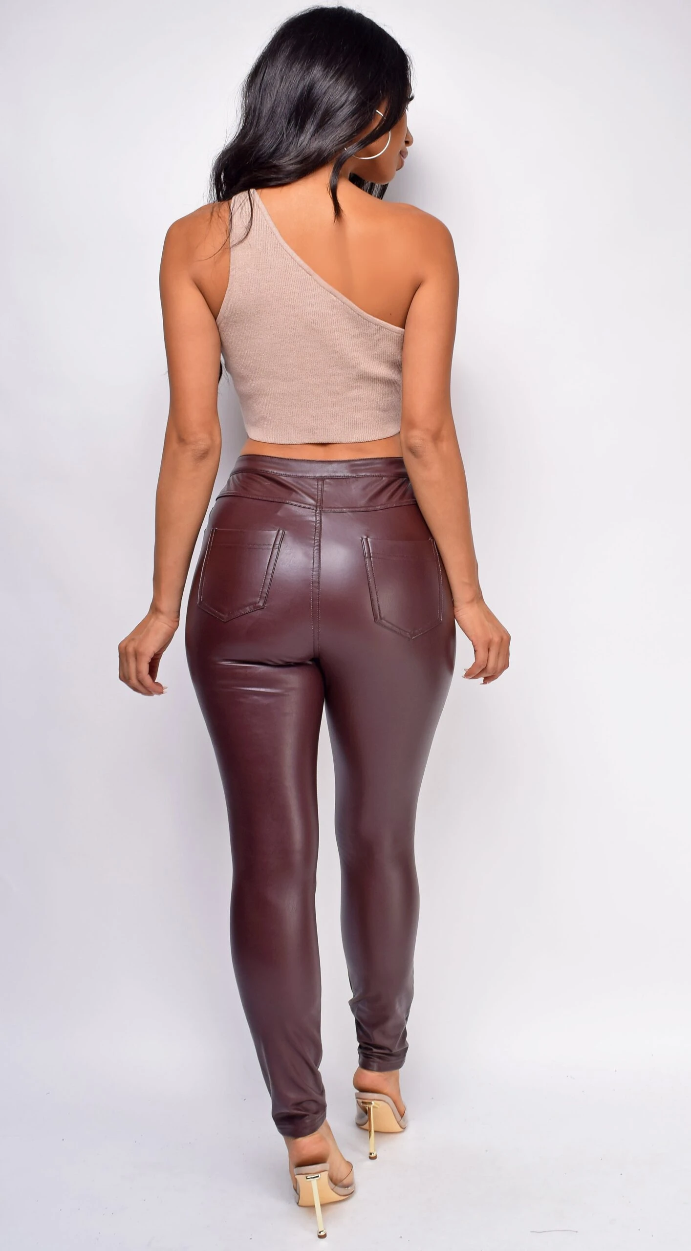 Ira Beige One Shoulder Knit Top 2 Ira Beige One Shoulder Knit Top - Image 2