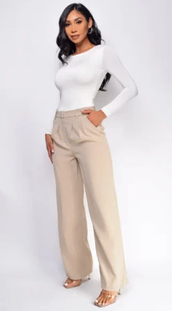 Theron Taupe Beige Pintuck Wide Leg Pants -Deals Dress Store DSC 0261 1 copy 920b4aad 4fb4 46f3 a1a5 c436d72fef1f