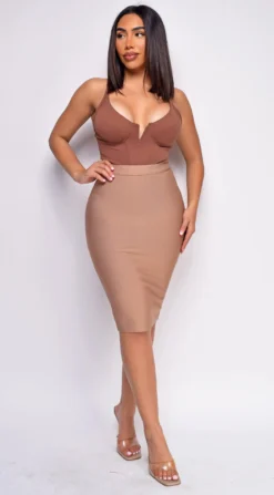 Vale Brown V Bodysuit -Deals Dress Store DSC 0271copy scaled