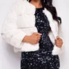 Tamar Off White Faux Fur Coat