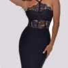 Jolanda Black Lace Bandage Dress