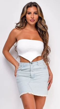 Abbey White Bandana Top