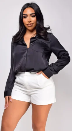 Braylee Black Satin Button Down Blouse Top 7 Braylee Black Satin Button Down Blouse Top -Deals Dress Store DSC 0324 4 copy scaled