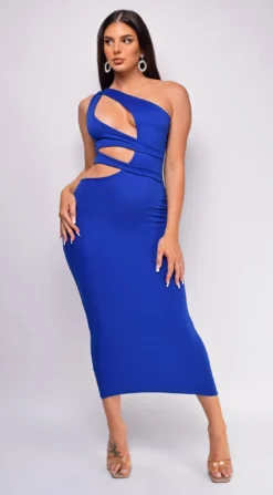 Pace Royal Blue One Shoulder Cut Out Midi Dress -Deals Dress Store DSC 0345copy44ff