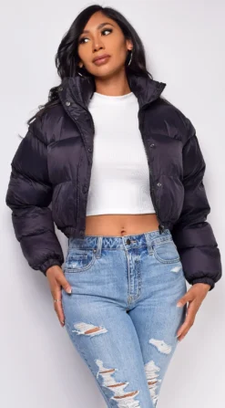Miguel Black Puffer Bomber Jacket -Deals Dress Store DSC 0359dd scaled