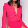 Sanibel Pink Chiffon Surplice Bodysuit