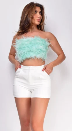 Stacie Mint Green Feather Tube Top -Deals Dress Store DSC 0436 1 copy