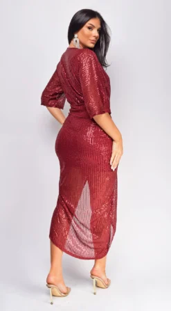 Uma Burgundy Red Sequin Midi Dress -Deals Dress Store DSC 0445 1 copy