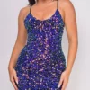 Lune Purple Multi Color Sequin Mini Dress
