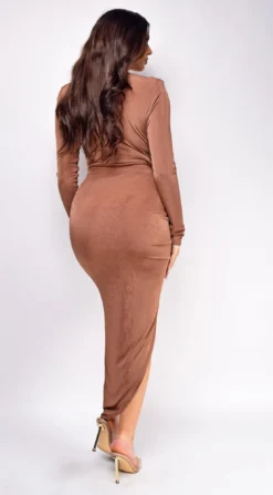Jamila Brown Drape Dress -Deals Dress Store DSC 0465copy