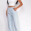 Theron Blue Pintuck Wide Leg Pants