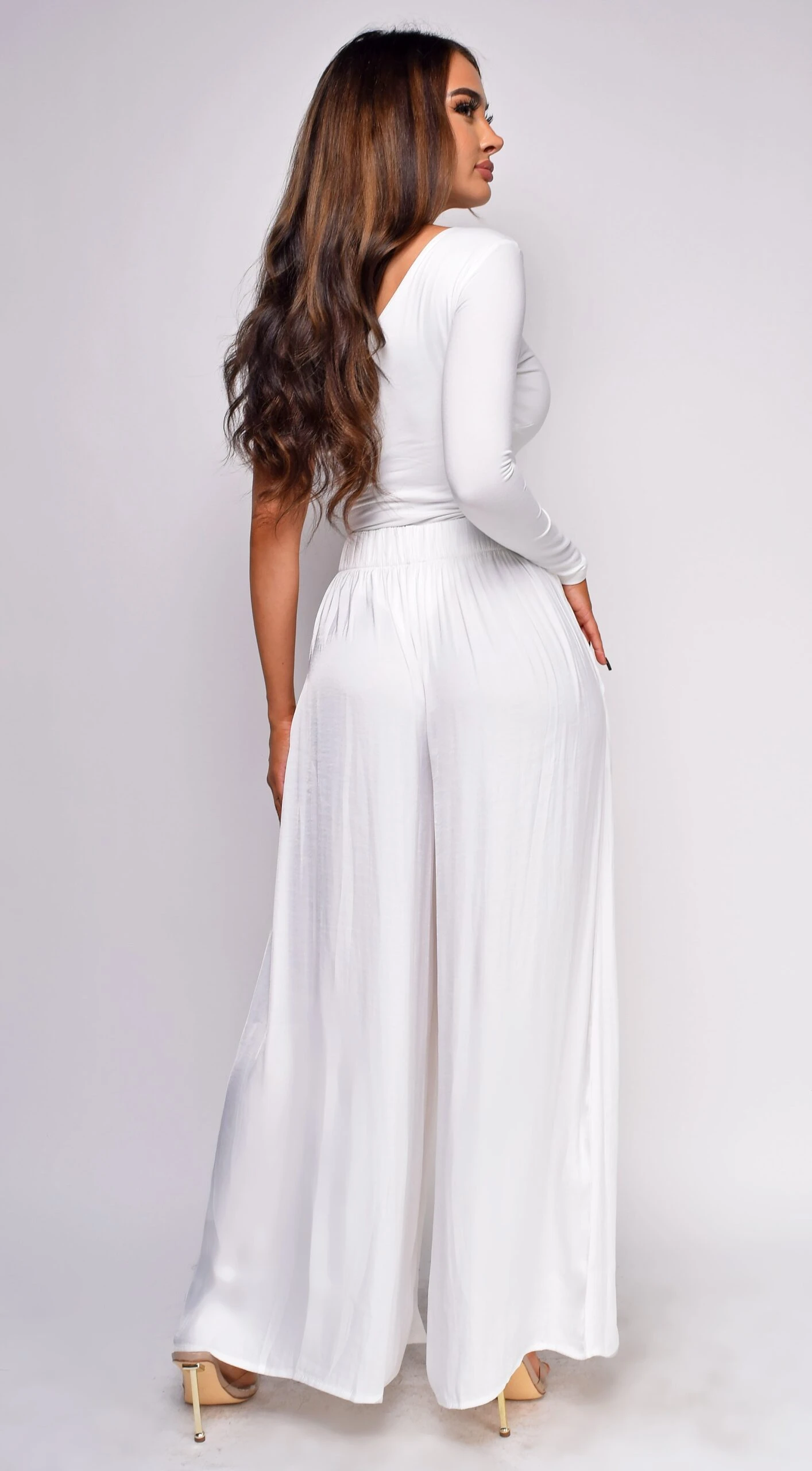 Paris White Pleated Wide Leg Pants 2 Paris White Pleated Wide Leg Pants - Image 2