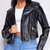 Scarlett Black Faux Leather Biker Jacket