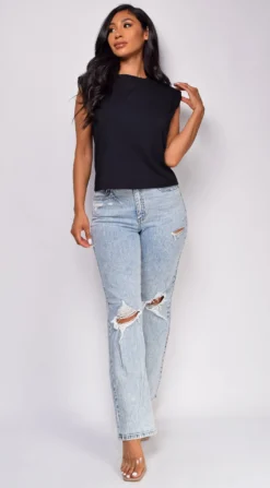 Evalina Light Wash Distressed Straight Leg Denim Jeans -Deals Dress Store DSC 0496 2 copy scaled