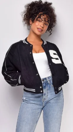 Kaelie Black Varsity Jacket