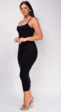 Denali Black Snatched Ribbed Midi Dress -Deals Dress Store DSC 0574 1 copy