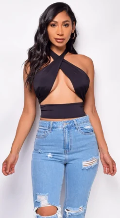 Ezili Black Wrap Halter Top