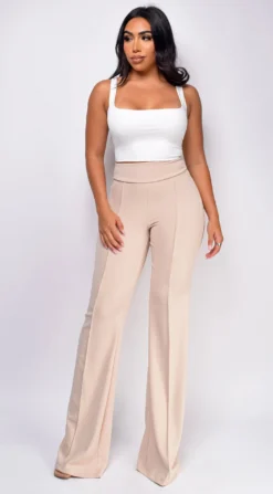 Ellery Beige High Waist Flare Pants 11 Ellery Beige High Waist Flare Pants -Deals Dress Store DSC 0593 2 copy scaled