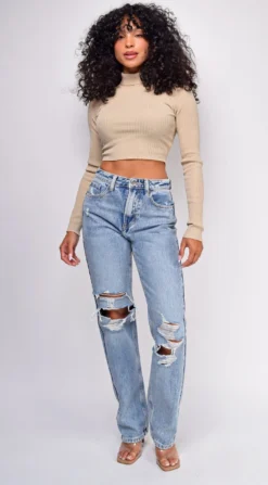 Rema Blue Knee Distressed Straight Leg Jeans 15 Rema Blue Knee Distressed Straight Leg Jeans -Deals Dress Store DSC 0607 1 copy scaled