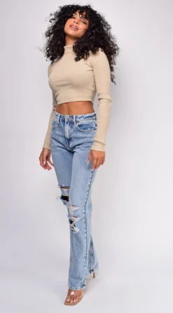 Rema Blue Knee Distressed Straight Leg Jeans 12 Rema Blue Knee Distressed Straight Leg Jeans -Deals Dress Store DSC 0618 2 copy scaled