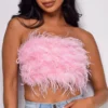 Stacie Pink Feather Tube Top