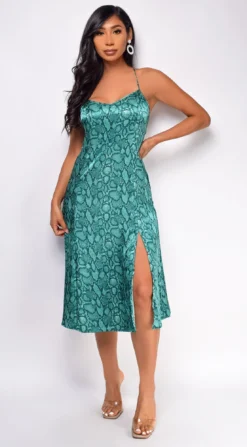 Anisa Green Snake Print Satin Midi Dress -Deals Dress Store DSC 0723copy d44a7c7b 85f3 4999 b7af 8239b46b081a