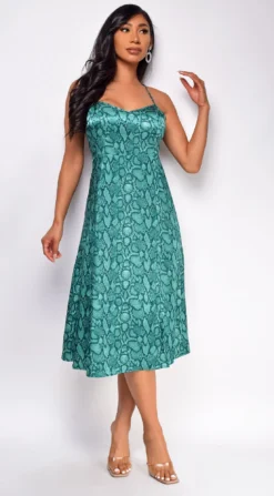 Anisa Green Snake Print Satin Midi Dress -Deals Dress Store DSC 0732copy 040dadfe 6736 40f6 9ea1 95199f4b2cb9