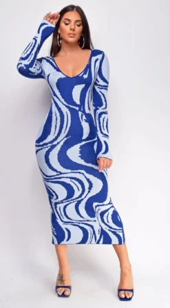 Maeva Blue Swirl Sweater Midi Dress -Deals Dress Store DSC 0733copy55