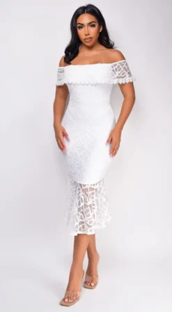 Rosalyn White Off Shoulder Midi Dress 6 Rosalyn White Off Shoulder Midi Dress -Deals Dress Store DSC 0757 5 copy scaled