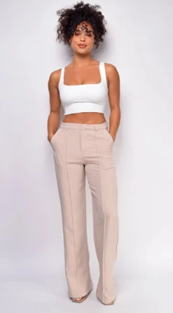 Delta Beige Wide Leg Pants