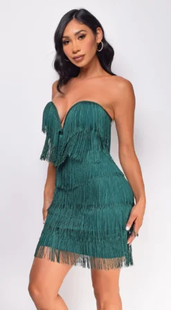Lorien Green Layered Fringe Mini Dress 7 Lorien Green Layered Fringe Mini Dress -Deals Dress Store DSC 0785copy