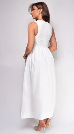 Reign White Mixed Media Midi Dress -Deals Dress Store DSC 0792copy