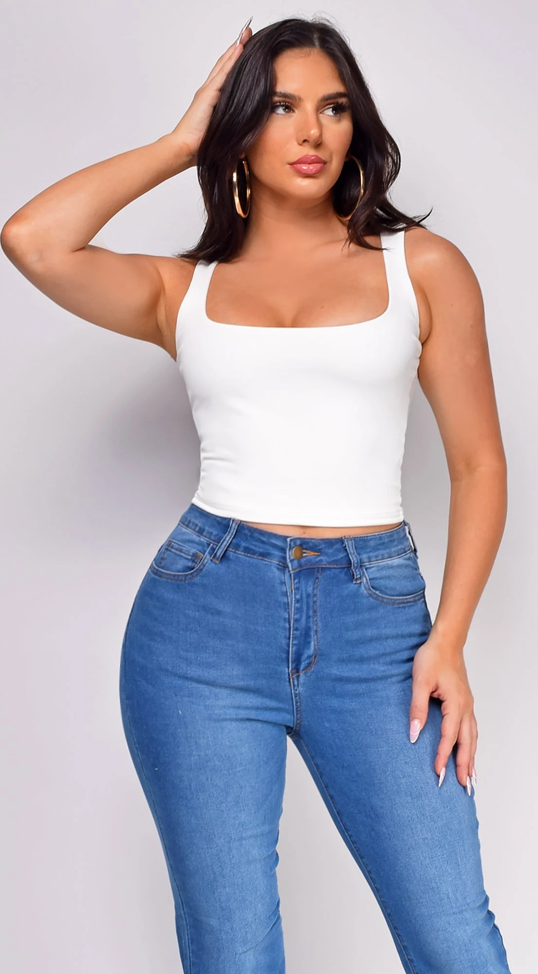 Sierra White Scoop Neck Tank Top 5 Sierra White Scoop Neck Tank Top - Image 5