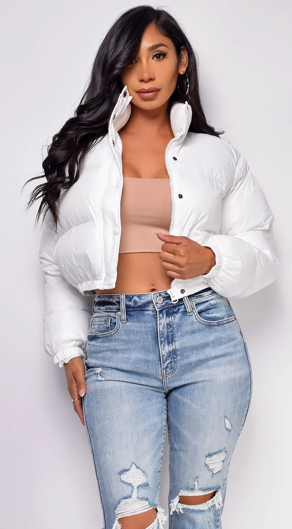 Miguel White Puffer Bomber Jacket 1 Miguel White Puffer Bomber Jacket