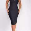 Kate Black High Neck Mesh Bandage Dress