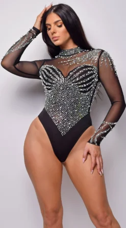 Messana Black Rhinestone Bodysuit 7 Messana Black Rhinestone Bodysuit -Deals Dress Store DSC 0883 1 copy
