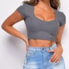 Runway Grey Crop Top